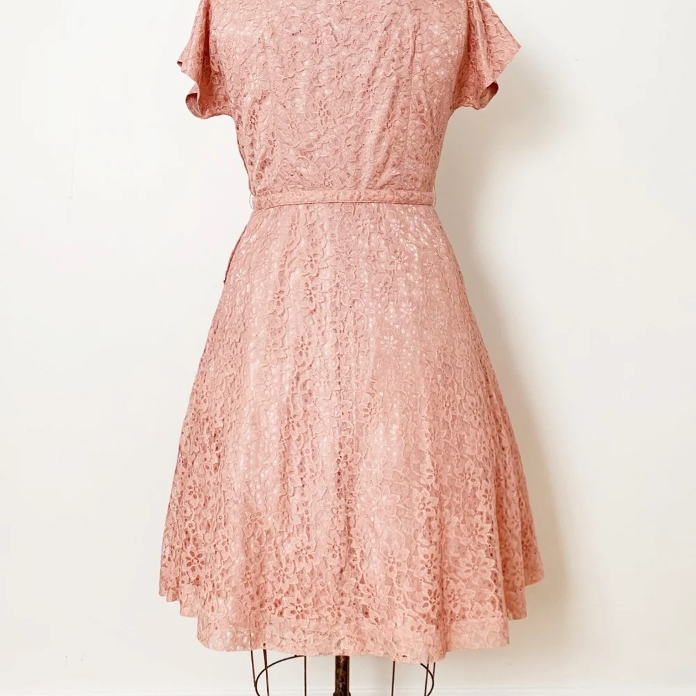 Vintage 1950's Dusty Pink Dress - Picture 3 of 6